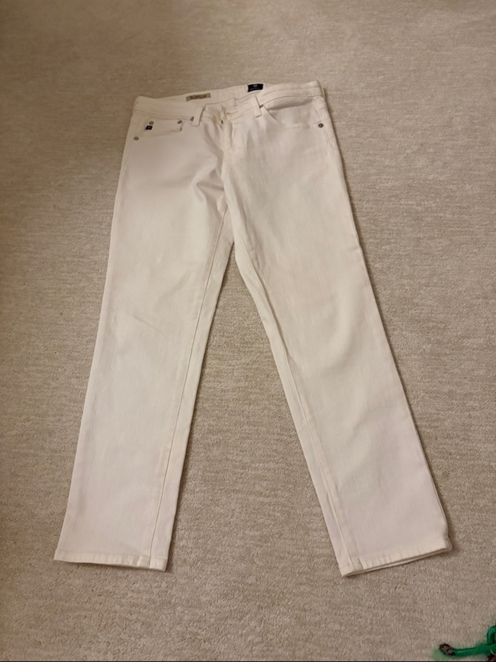Ag Adriano Goldschmied Off-White Straight Jeans